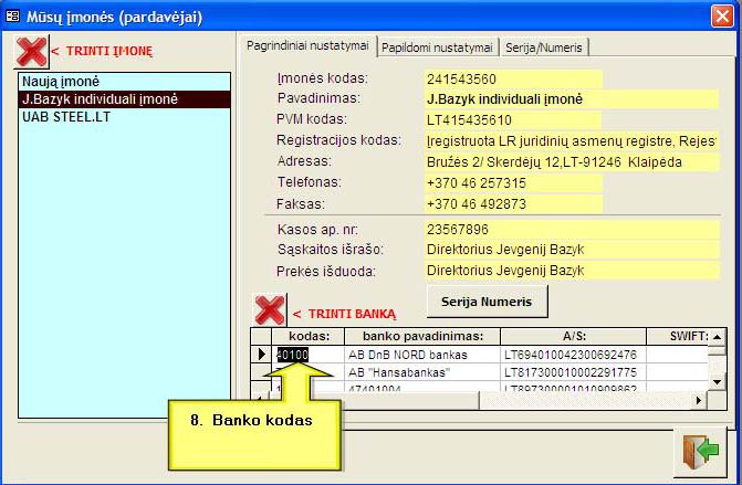 Banko kodas Banko kodas